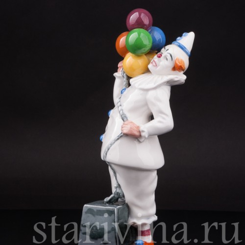 Фарфоровая статуэтка Клоун с воздушными шарами, Royal Doulton, Великобритания, 1985 г.