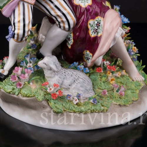 Фарфоровая статуэтка Пасторальная пара, Sitzendorf, Германия, вт. пол. 20 века.