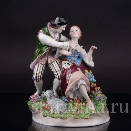 Фарфоровая статуэтка Пасторальная пара, Sitzendorf, Германия, вт. пол. 20 века.