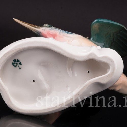Фигурка птицы из фарфора Два зимородка, Karl Ens, Германия, 1920-30 гг.