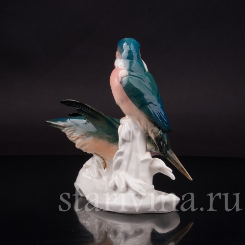 Фигурка птицы из фарфора Два зимородка, Karl Ens, Германия, 1920-30 гг.
