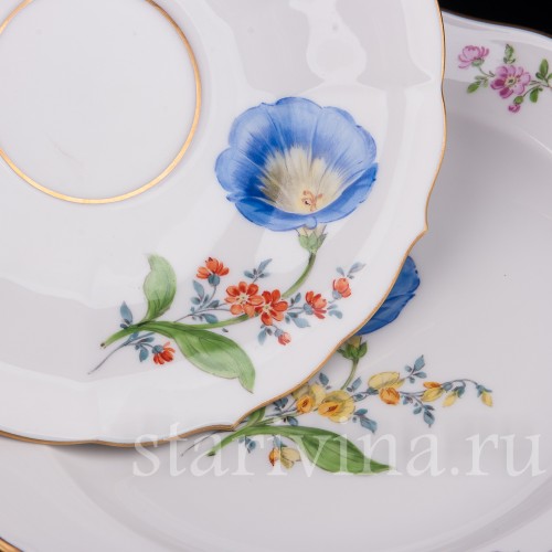 Чайное трио Цветок ипомеи, Meissen, Германия, вт. пол. 20 в.
