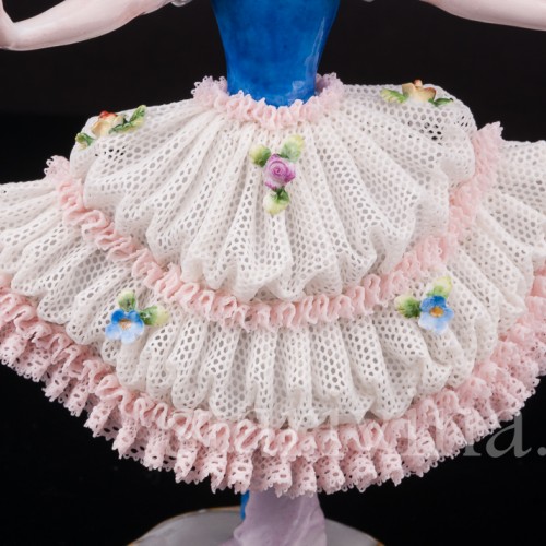 Фарфоровая статуэтка Балерина в танце, кружевная, Sitzendorf, Германия, сер. 20 в.