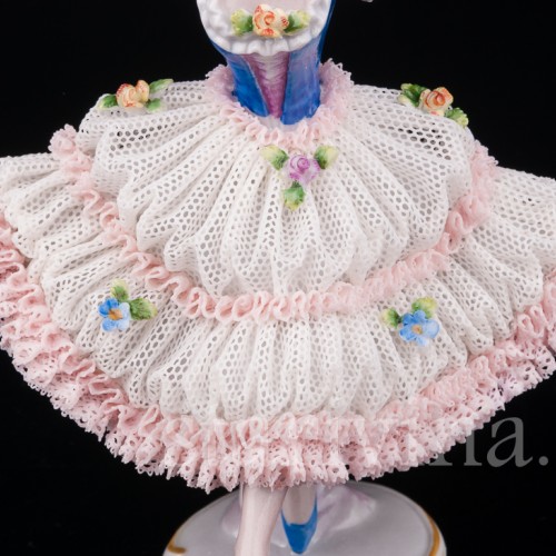 Фарфоровая статуэтка Балерина в танце, кружевная, Sitzendorf, Германия, сер. 20 в.