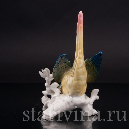 Фарфоровая статуэтка птицы Волнистый попугай, Karl Ens, Германия, 1920-30 гг.