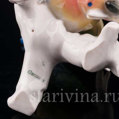 Фарфоровая статуэтка птицы Волнистый попугай, Karl Ens, Германия, 1920-30 гг.