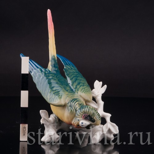Фарфоровая статуэтка птицы Волнистый попугай, Karl Ens, Германия, 1920-30 гг.