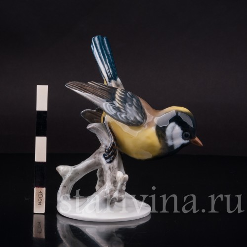 Фигурка птицы из фарфора Большая синица, Rosenthal, Германия, 1974-82 гг.