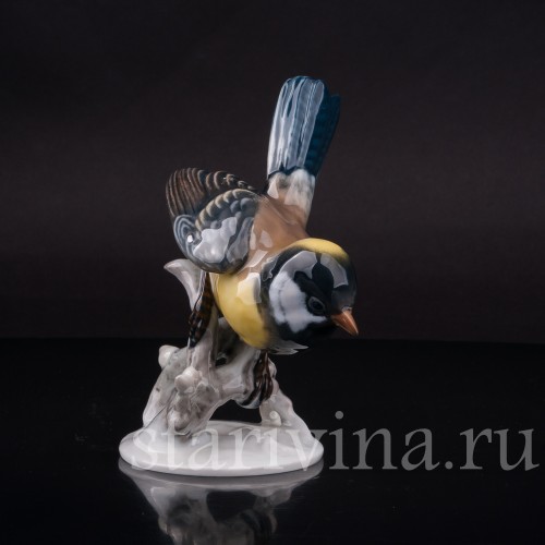 Фигурка птицы из фарфора Большая синица, Rosenthal, Германия, 1974-82 гг.