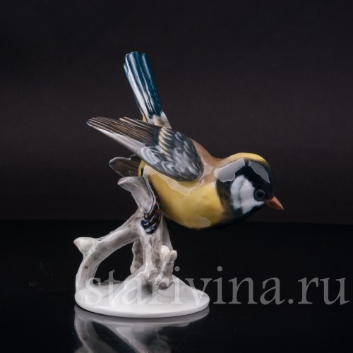 Фигурка птицы из фарфора Большая синица, Rosenthal, Германия, 1974-82 гг.