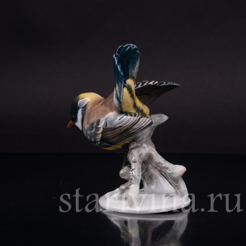 Фигурка птицы из фарфора Большая синица, Rosenthal, Германия, 1974-82 гг.