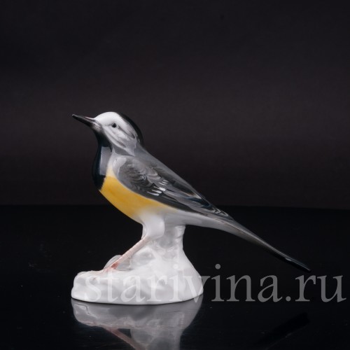 Фигурка птицы из фарфора Желтая трясогузка, Karl Ens, Германия, 1920-30 гг.