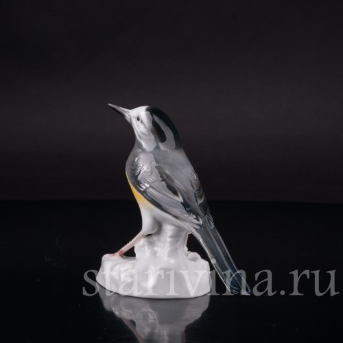 Фигурка птицы из фарфора Желтая трясогузка, Karl Ens, Германия, 1920-30 гг.