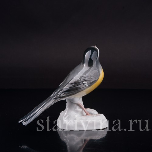 Фигурка птицы из фарфора Желтая трясогузка, Karl Ens, Германия, 1920-30 гг.