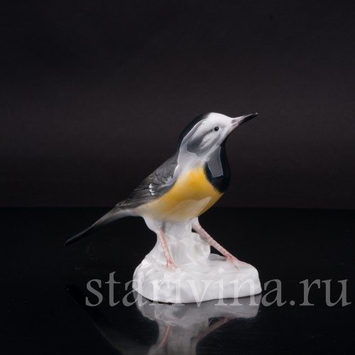 Фигурка птицы из фарфора Желтая трясогузка, Karl Ens, Германия, 1920-30 гг.