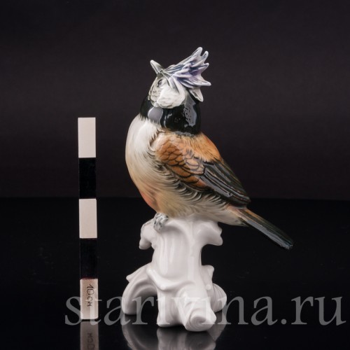 Фарфоровая фигурка птицы Хохлатая синица, Karl Ens, Германия, перв. Пол. 20 в.