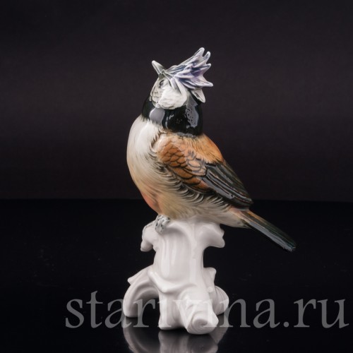 Фарфоровая фигурка птицы Хохлатая синица, Karl Ens, Германия, перв. Пол. 20 в.