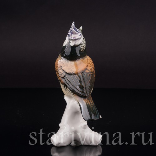 Фарфоровая фигурка птицы Хохлатая синица, Karl Ens, Германия, перв. Пол. 20 в.