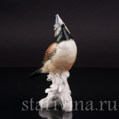 Фарфоровая фигурка птицы Хохлатая синица, Karl Ens, Германия, перв. Пол. 20 в.