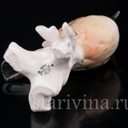 Фарфоровая фигурка птицы Хохлатая синица, Karl Ens, Германия, перв. Пол. 20 в.