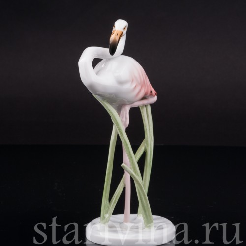 Фарфоровая статуэтка птицы Фламинго, миниатюра, Rosenthal, Германия, 1950-60 гг.