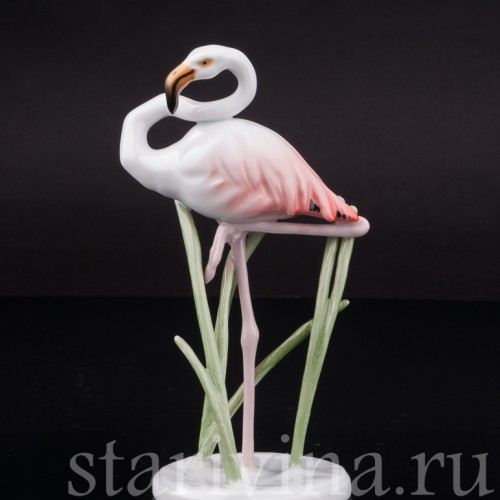 Фарфоровая статуэтка птицы Фламинго, миниатюра, Rosenthal, Германия, 1950-60 гг.