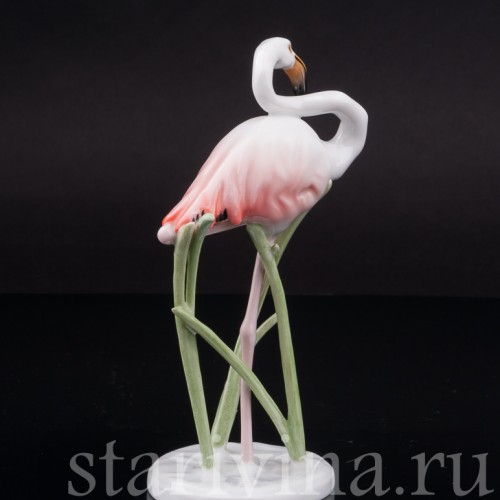 Фарфоровая статуэтка птицы Фламинго, миниатюра, Rosenthal, Германия, 1950-60 гг.