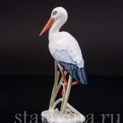 Фигурка птицы из фарфора Аист, миниатюра, Rosenthal, Германия, 1950 гг.