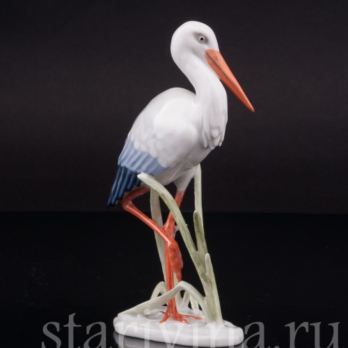 Фигурка птицы из фарфора Аист, миниатюра, Rosenthal, Германия, 1950 гг.