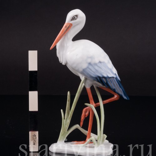 Фигурка птицы из фарфора Аист, миниатюра, Rosenthal, Германия, 1950 гг.
