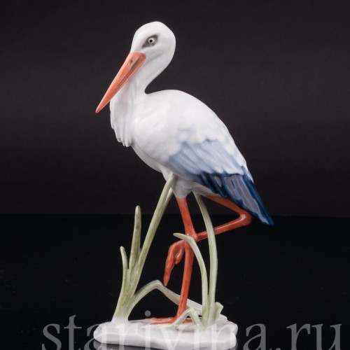 Фигурка птицы из фарфора Аист, миниатюра, Rosenthal, Германия, 1950 гг.