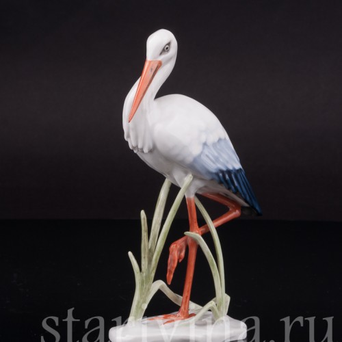 Фигурка птицы из фарфора Аист, миниатюра, Rosenthal, Германия, 1950 гг.