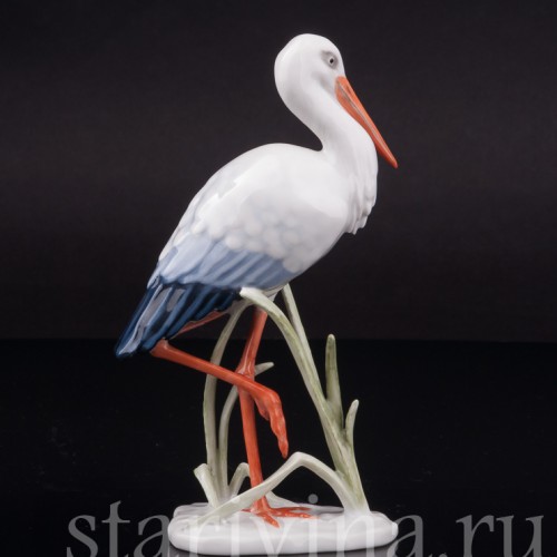 Фигурка птицы из фарфора Аист, миниатюра, Rosenthal, Германия, 1950 гг.