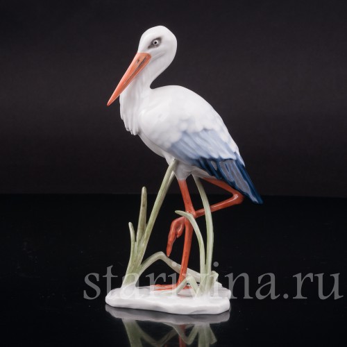 Фигурка птицы из фарфора Аист, миниатюра, Rosenthal, Германия, 1950 гг.
