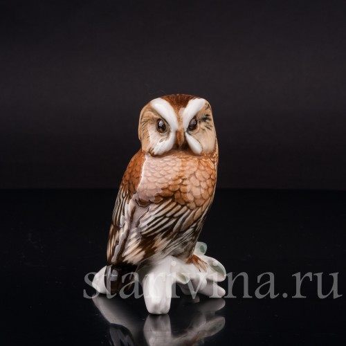Фарфоровая фигурка птицы Сова, миниатюра, Karl Ens, Германия, сер. 20 в.