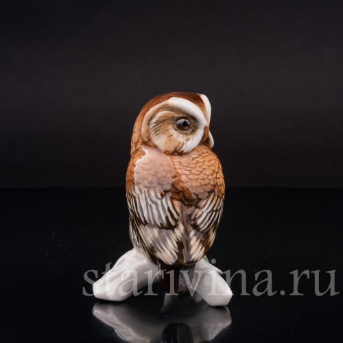 Фарфоровая фигурка птицы Сова, миниатюра, Karl Ens, Германия, сер. 20 в.