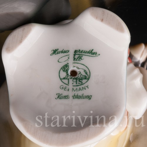 Фигурка птицы из фарфора Хохлатая синица, миниатюра, Hutschenreuther, Германия, 1955-68 гг.