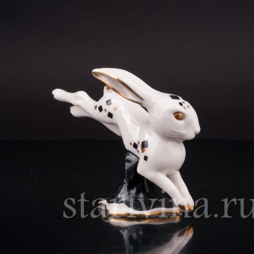 Фигурка из фарфора Бегущий кролик Goebel, Германия, 1956 год.