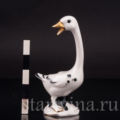 Фигурка птицы из фарфора Гусь, Goebel, Германия, 1956 год.