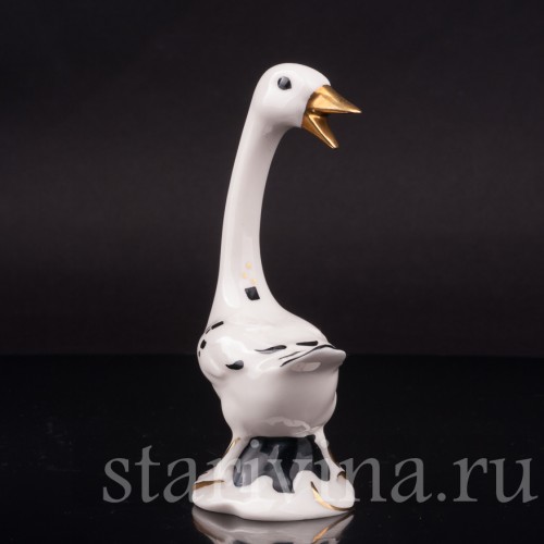 Фигурка птицы из фарфора Гусь, Goebel, Германия, 1956 год.
