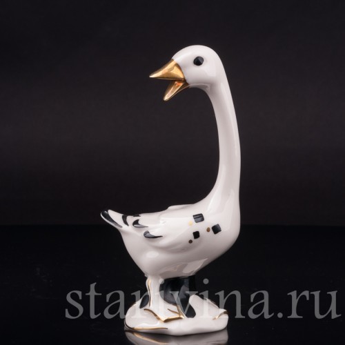 Фигурка птицы из фарфора Гусь, Goebel, Германия, 1956 год.