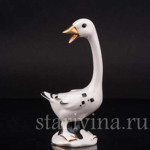 Фигурка птицы из фарфора Гусь, Goebel, Германия, 1956 год.