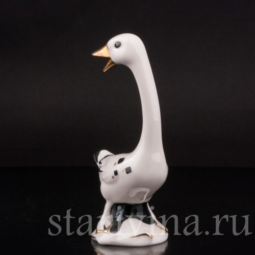 Фигурка птицы из фарфора Гусь, Goebel, Германия, 1956 год.