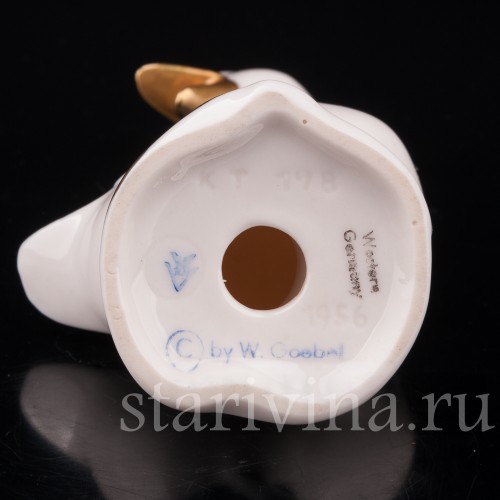 Фигурка птицы из фарфора Гусь, Goebel, Германия, 1956 год.