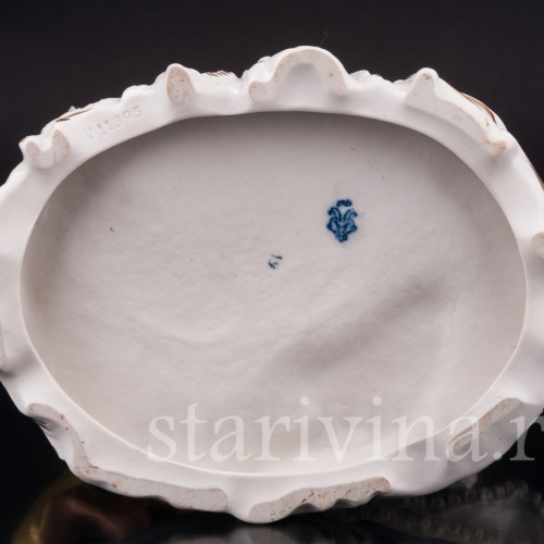 Фарфоровая статуэтка балерины Мари Анн Камарго с кавалером, кружевная, Volkstedt, Германия, сер. 20 в.