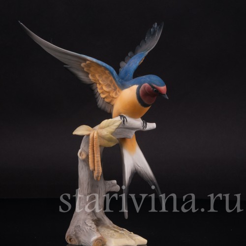 Фигурка птицы из фарфора Ласточка, Hutschenreuther, Германия, 1970 гг.