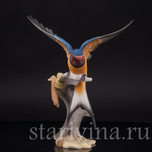 Фигурка птицы из фарфора Ласточка, Hutschenreuther, Германия, 1970 гг.