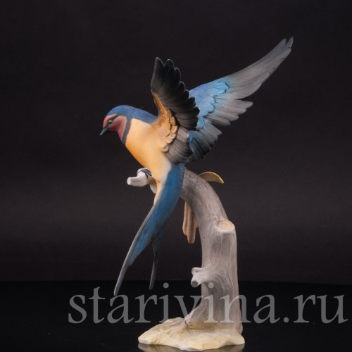 Фигурка птицы из фарфора Ласточка, Hutschenreuther, Германия, 1970 гг.