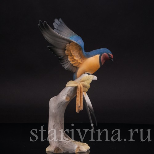 Фигурка птицы из фарфора Ласточка, Hutschenreuther, Германия, 1970 гг.
