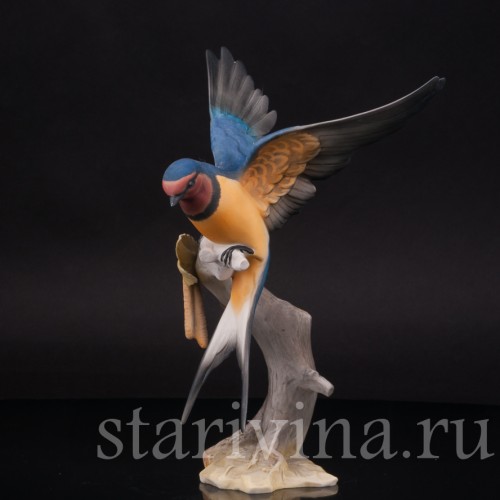 Фигурка птицы из фарфора Ласточка, Hutschenreuther, Германия, 1970 гг.